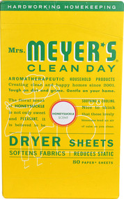 3 PACK of Mrs. Meyers Clean Day Dryer Sheets Honeysuckle -- 80 Sheets