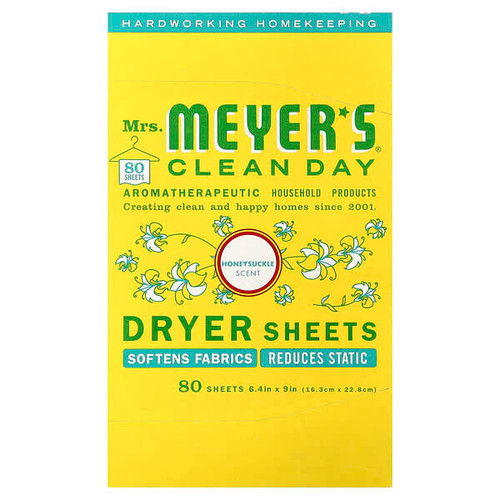 <img alt="Mrs. Meyers Clean Day, Dryer Sheets, Honeysuckle, 80 Sheets" title="Mrs. Meyers Clean Day, Dryer Sheets, Honeysuckle, 80 Sheets,808124701151"