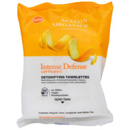 3 PACK of Avalon Organics Intense Defense with Vitamin C Detoxifying Towelettes -- 30 Facial Towelettes