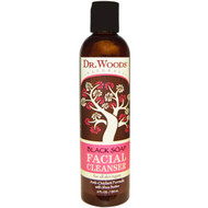 3 PACK of Dr. Woods, Facial Cleanser, Black Soap, 8 fl oz (236 ml)