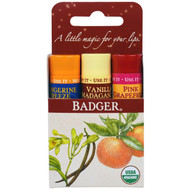 3 PACK of Badger Company, Lip Balm Gift Set, Red Box, 3 Pack, .15 oz (4.2 g) Each