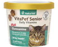 3 PACK of NaturVet VitaPet Senior Daily Vitamins Plus Glucosamine For Cats -- 60 Soft Chews