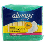 Always, Fresh Ultra Regular with Wings, Size 1, Regular , 16 Pads