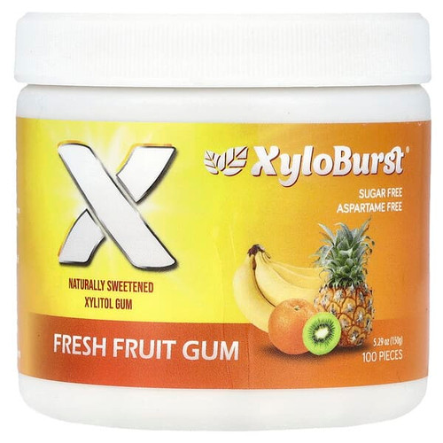 <img alt="Xyloburst, Xylitol Gum, Fresh Fruit, 100 Pieces, 5.29 oz (150 g)" title="Xyloburst, Xylitol Gum, Fresh Fruit, 100 Pieces, 5.29 oz (150 g),892327002030"