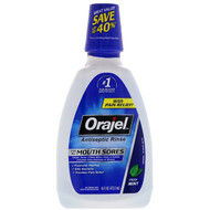 Orajel, Antiseptic Rinse For All Mouth Sores, Fresh Mint, 16 fl oz (473.2 ml)