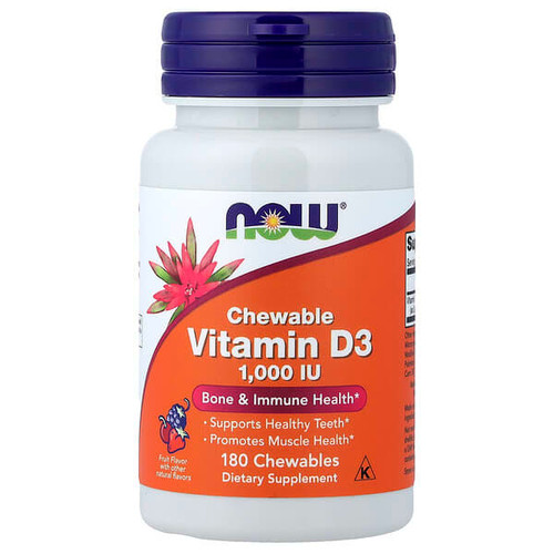 <img alt="NOW Foods, Chewable Vitamin D-3, Fruit, 25 mcg (1,000 IU), 180 Chewables" title="NOW Foods, Chewable Vitamin D-3, Fruit, 25 mcg (1,000 IU), 180 Chewables,733739003577"