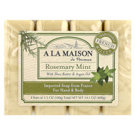 <img alt="A La Maison de Provence, Hand & Body Bar Soap, Rosemary Mint, 4 Bars, 3.5 oz (100 g) Each" title="A La Maison de Provence, Hand & Body Bar Soap, Rosemary Mint, 4 Bars, 3.5 oz (100 g) Each,182741000980"