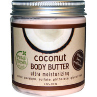 3 PACK of Petal Fresh, Pure, Body Butter, Ultra Moisturizing, Coconut, 8 oz (237 ml)
