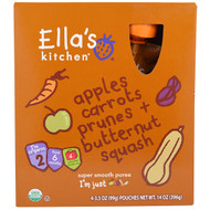 Ellas Kitchen, Apples, Carrots, Prunes and Butternut Squash, Stage 2, 4 Pouches, 14 oz (396 g) Each