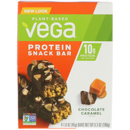 Vega, Protein Snack Bar, Chocolate Caramel, 4 Bars, 1.6 oz (45 g) Each