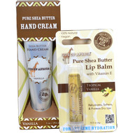 Out of Africa, Shea Butter Skin Savor, Hand Cream & Lip Balm, Tropical Vanilla, 2 Piece Kit
