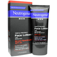 3 PACK of Neutrogena, Men, Triple Protect Face Lotion with Sunscreen, SPF 20, 1.7 fl oz (50 ml)