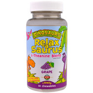 3 PACK of KAL, Dinosaurs, Relax-a-Saurus, L-Theanine Blend, Grape, 30 Chewables