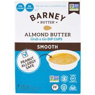 Barney Butter, Almond Butter, Grab & Go Dip Cups, Smooth, 6 Single-Serve Dip Cups, 1 oz (28 g) Each