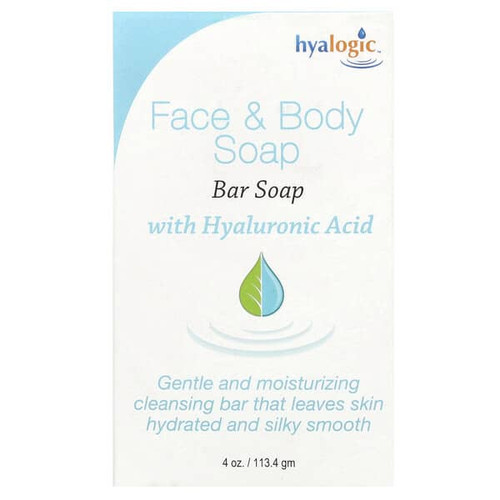 <img alt="Hyalogic, Face & Body Bar Soap With Hyaluronic Acid, 4 oz (113.4 g)" title="Hyalogic, Face & Body Bar Soap With Hyaluronic Acid, 4 oz (113.4 g),858259000803"