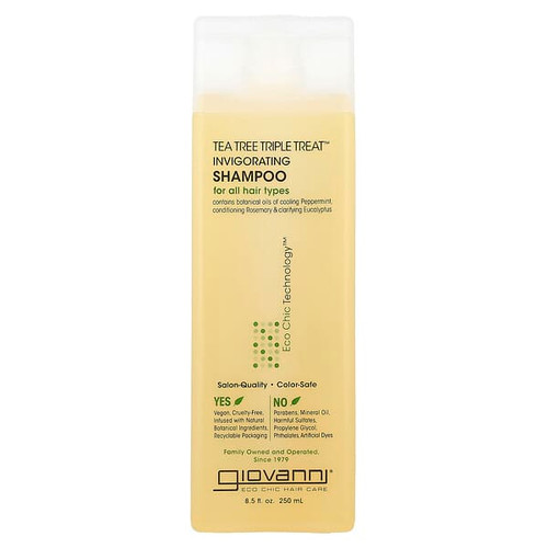 <img alt="Giovanni, Tea Tree Triple Treat, Invigorating Shampoo, For All Hair Types, 8.5 fl oz (250 ml)" title="Giovanni, Tea Tree Triple Treat, Invigorating Shampoo, For All Hair Types, 8.5 fl oz (250 ml),716237130082"