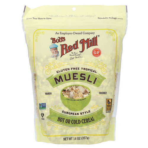 <img alt="Bobs Red Mill, Gluten Free Tropical Muesli, Mango Coconut, 14 oz (397 g)" title="Bobs Red Mill, Gluten Free Tropical Muesli, Mango Coconut, 14 oz (397 g),039978003683"