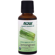 3 PACK of Now Foods, Organic Essential Oils, Lemongrass, 1 fl oz (30 ml)
