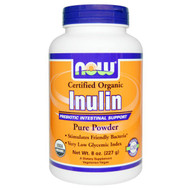 3 PACK of Now Foods, Certified Organic Inulin, Prebiotic Pure Powder, 8 oz (227 g)