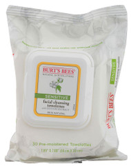 3 PACK of Burts Bees Facial Cleansing Towelettes for Sensitive Skin -- 30 Towelettes