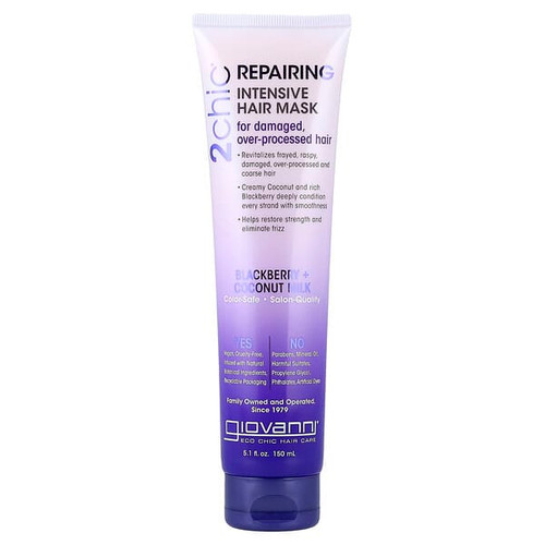 <img alt="Giovanni, 2chic, Repairing Intensive Hair Mask, Blackberry + Coconut Milk, 5.1 fl oz (150 ml)" title="Giovanni, 2chic, Repairing Intensive Hair Mask, Blackberry + Coconut Milk, 5.1 fl oz (150 ml),716237184825"