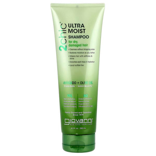 <img alt="Giovanni, 2chic, Ultra Moist Shampoo, For Dry, Damaged Hair, Avocado + Olive Oil, 8.5 fl oz (250 ml)" title="Giovanni, 2chic, Ultra Moist Shampoo, For Dry, Damaged Hair, Avocado + Olive Oil, 8.5 fl oz (250 ml),716237184009"