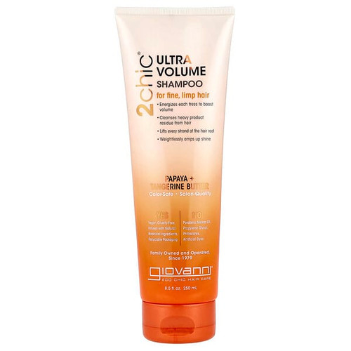 <img alt="Giovanni, 2chic, Ultra Volume Shampoo, For Fine, Limp Hair, Papaya + Tangerine Butter, 8.5 fl oz (250 ml)" title="Giovanni, 2chic, Ultra Volume Shampoo, For Fine, Limp Hair, Papaya + Tangerine Butter, 8.5 fl oz (250 ml),716237184467"
