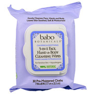 3 PACK of Babo Botanicals 3-In-1 Face Hand & Body Cleansing Wipes French Lavender & Meadowsweet -- 30 Pre-Moistened Cloths