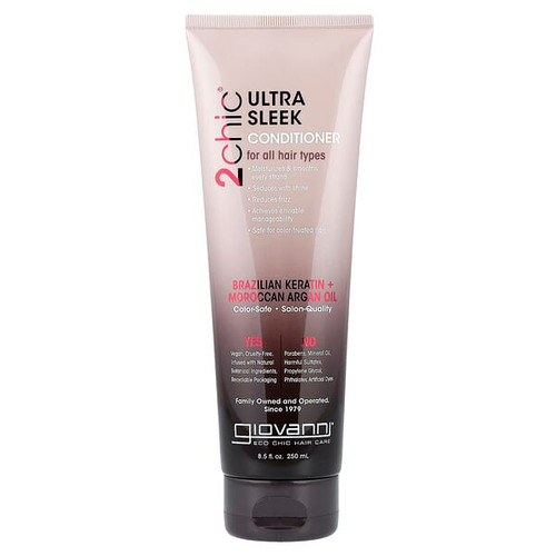 <img alt="Giovanni, 2chic, Ultra-Sleek Conditioner, For All Hair Types, Brazilian Keratin + Moroccan Argan Oil, 8.5 fl oz (250 ml)" title="Giovanni, 2chic, Ultra-Sleek Conditioner, For All Hair Types, Brazilian Keratin + Moroccan Argan Oil, 8.5 fl oz (250 ml),716237183606"