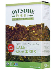 3 PACK of Awesome Foods Organic Raw Kale Krackers Gluten Free -- 3.8 oz