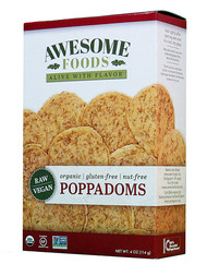 3 PACK of Awesome Foods Organic Raw Poppadoms Gluten Free -- 4 oz
