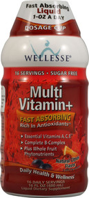 Wellesse Premium Liquid Supplements, Multi Vitamin+, Sugar Free, Citrus Flavor, 16 fl oz (480 ml)
