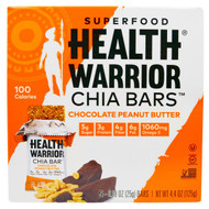 Health Warrior, Superfood Chia Bars, Chocolate Peanut Butter, 5 Bars, 0.88 oz (25 g) Each