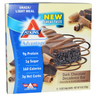 Atkins, Dark Chocolate Decadence Bar, 5 Bars, 1.6 oz (44 g) Per Bar