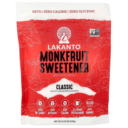 <img alt="Lakanto, Monkfruit Sweetener with Erythritol, Classic, 8.29 oz (235g)" title="Lakanto, Monkfruit Sweetener with Erythritol, Classic, 8.29 oz (235g),843076000044"