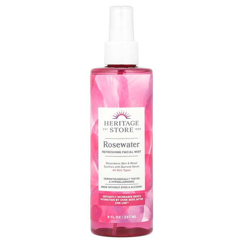 <img alt="Heritage Store, Rosewater Refreshing Facial Mist, 8 fl oz (237 ml)" title="Heritage Store, Rosewater Refreshing Facial Mist, 8 fl oz (237 ml),076970446124"