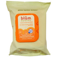 Blum Naturals, Daily Cleansing & Makeup Remover Towelettes, Exfoliating, Organic Orange Peel Extract, 30 Thick Towelettes
