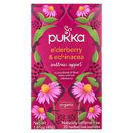 <img alt="Pukka Herbs, Organic Herbal Tea, Elderberry & Echinacea, Caffeine Free, 20 Sachets, 1.41 oz (40 g)" title="Pukka Herbs, Organic Herbal Tea, Elderberry & Echinacea, Caffeine Free, 20 Sachets, 1.41 oz (40 g),813026020064"