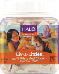 Halo Purely For Pets Liv-a-Littles Protein Treats for Cats & Dogs Whole Chicken Breast -- 2.2 oz