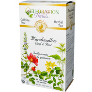 3 PACK of Celebration Herbals Organic Marshmallow Leaf and Root Tea Caffeine Free -- 24 Herbal Tea Bags
