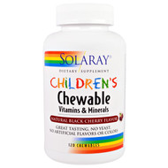 Solaray, Childrens Chewable Vitamins and Minerals, Natural Black Cherry Flavor, 120 Chewables