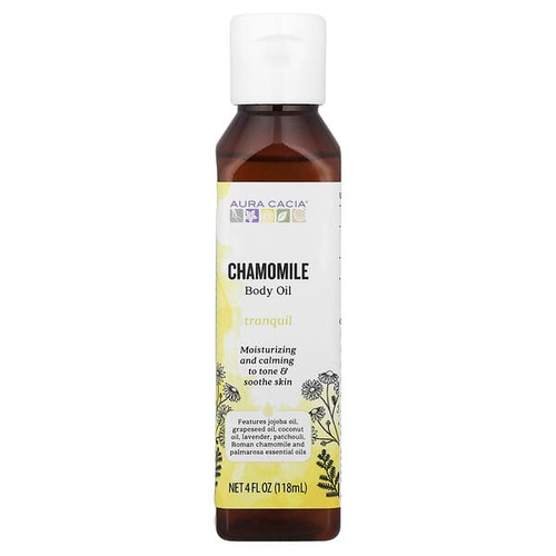 <img alt="Aura Cacia, Body Oil, Chamomile, 4 fl oz (118 ml)" title="Aura Cacia, Body Oil, Chamomile, 4 fl oz (118 ml),051381885359"