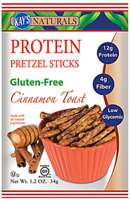 3 PACK of Kays Naturals Protein Pretzel Sticks Cinnamon Toast -- 6 Bags