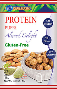 3 PACK of Kays Naturals Protein Puffs Gluten Free Almond -- 1.2 oz Each / Pack of 6