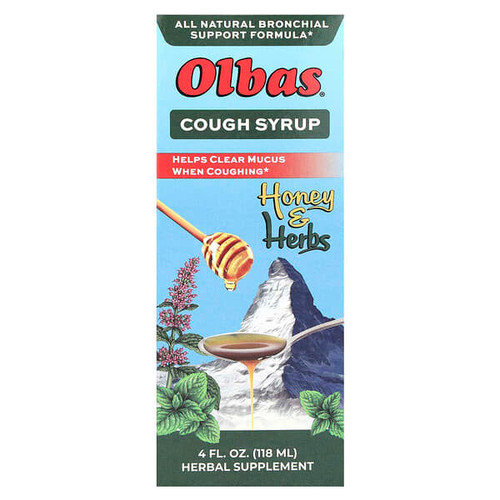 <img alt="Olbas, Cough Syrup, Honey & Herbs, 4 fl oz (118 ml)" title="Olbas, Cough Syrup, Honey & Herbs, 4 fl oz (118 ml),715486504200"