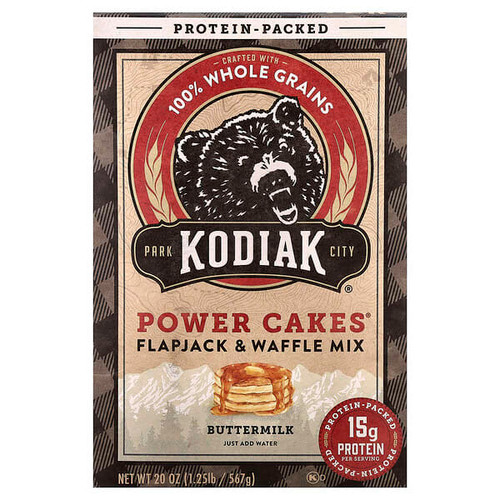 <img alt="Kodiak Cakes, Power Cakes, Flapjack & Waffle Mix, Buttermilk, 20 oz (567 g)" title="Kodiak Cakes, Power Cakes, Flapjack & Waffle Mix, Buttermilk, 20 oz (567 g),705599011627"
