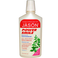 3 PACK of Jason Natural, Powersmile, Brightening Mouthwash, Peppermint, 16 fl oz (473 ml)