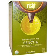3 PACK of Rishi Tea Organic Green Tea Sencha -- 15 Tea Bags