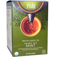 Rishi Tea, Organic Green Tea, Mint, 15 Tea Bags, 1.32 oz (37.5 g)
