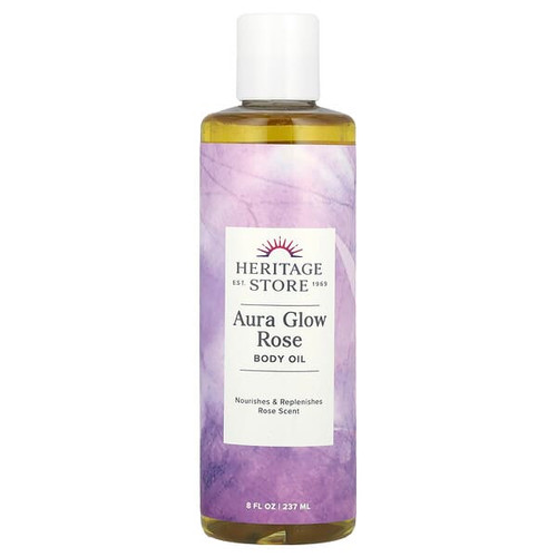 <img alt="Heritage Store, Aura Glow Body Oil, Rose, 8 fl oz (237 ml)" title="Heritage Store, Aura Glow Body Oil, Rose, 8 fl oz (237 ml),076970110322"
